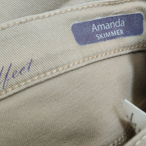 Gloria Vanderbilt Amanda Skimmer Jeans Embellished Cropped Denim Beige Size 6 - Picture 4 of 8